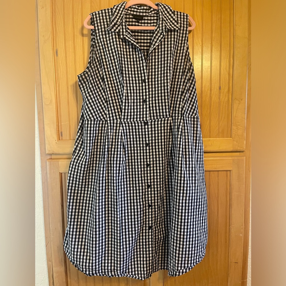 Who What Wear Black Gingham Shirt Dress